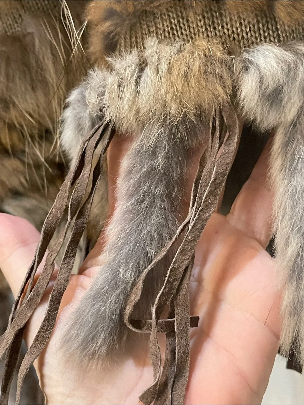 Dolce Cabo Natural Fur Fringe Poncho